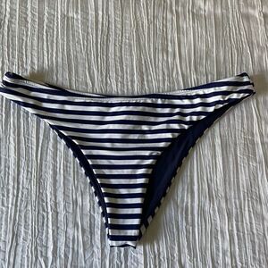 Striped High Cut Brazilian Bikini Bottoms